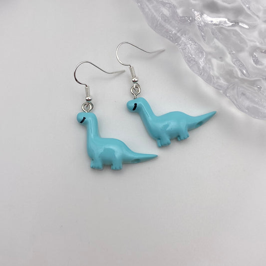 Blue Dinosaur Earrings