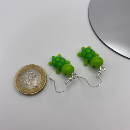 Green Turtle Earrings