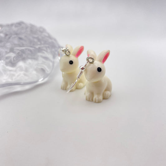 White Rabbit Earrings