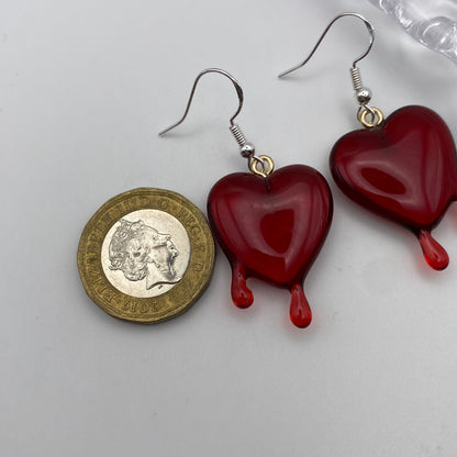 Red Melting Heart Earrings