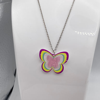 Groovy Purple Butterfly Necklace