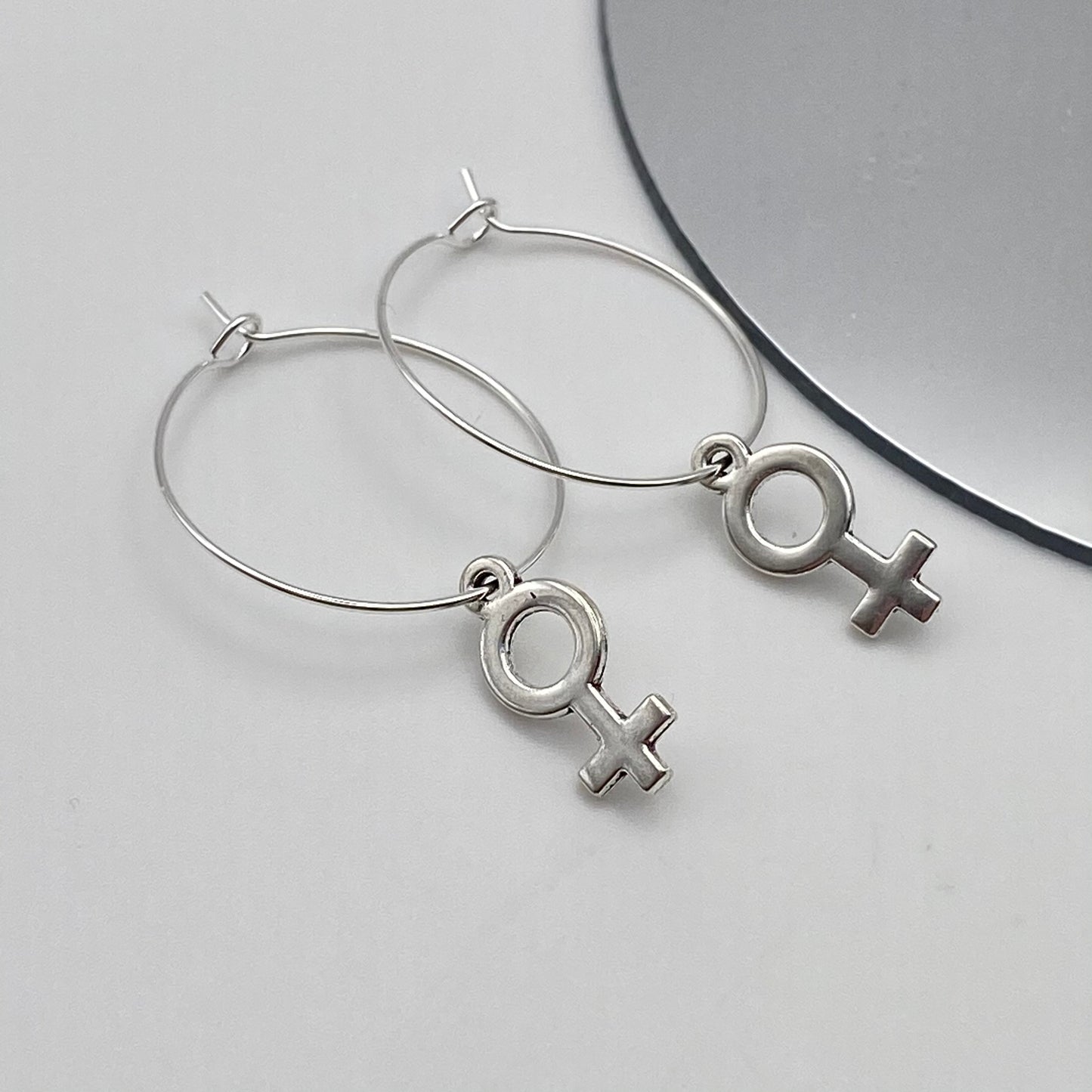 Female Symbol Hoop Earrings