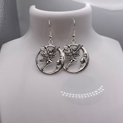 Moon and Fairy Earrings