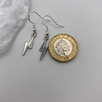 Silver Lightning Bolt Earrings