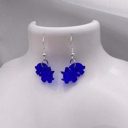 Blue Dinosaur Earrings