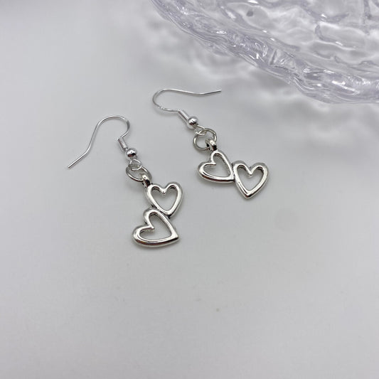 Double Hearts Earrings