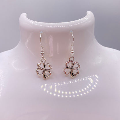 Heart Four Leaf Clover Earrings