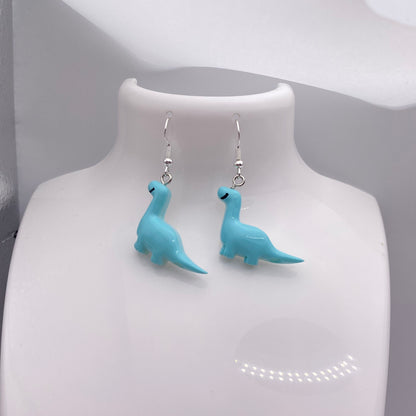 Blue Dinosaur Earrings