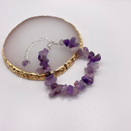 Purple Amethyst Crystal Bracelet