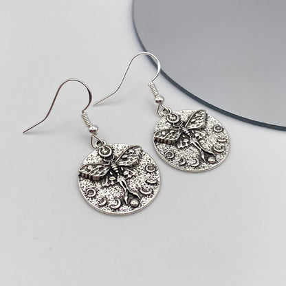 Lunar Magic Butterfly Moth Pendant Earrings