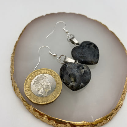 Labradorite Pendant Heart Earrings