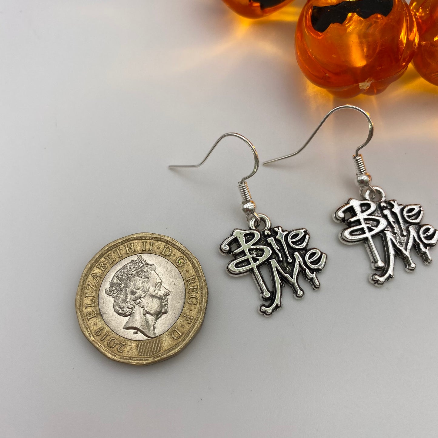 Bite Me Slogan Earrings