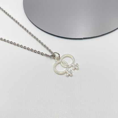 Interlocked Female Symbol Necklace