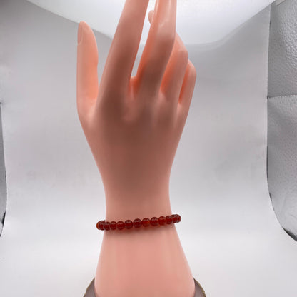Round Red Carnelian Crystal Bracelet