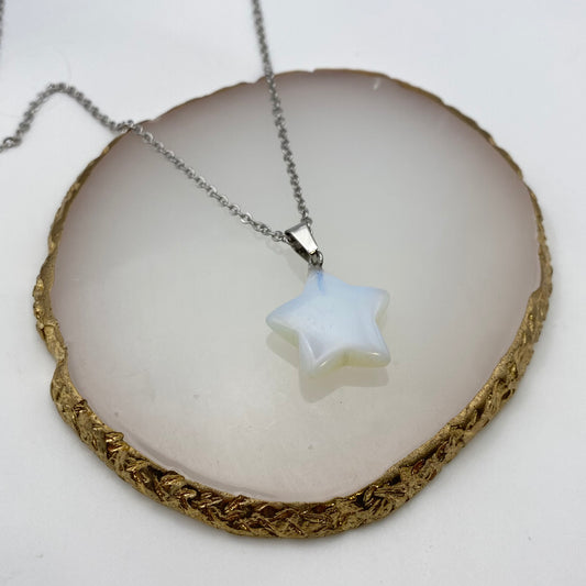 Opal Star Pendant Necklace