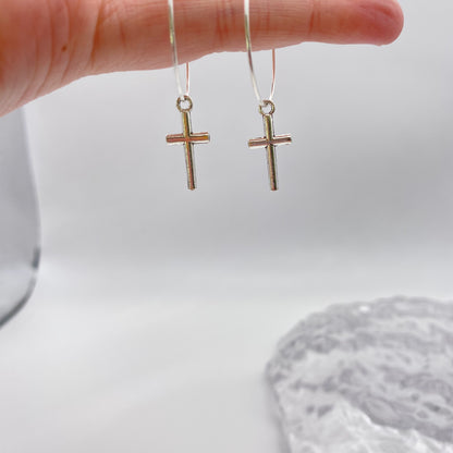 Cross Hoop Earrings