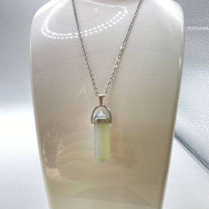 Opal Stone Crystal Pendant Necklace
