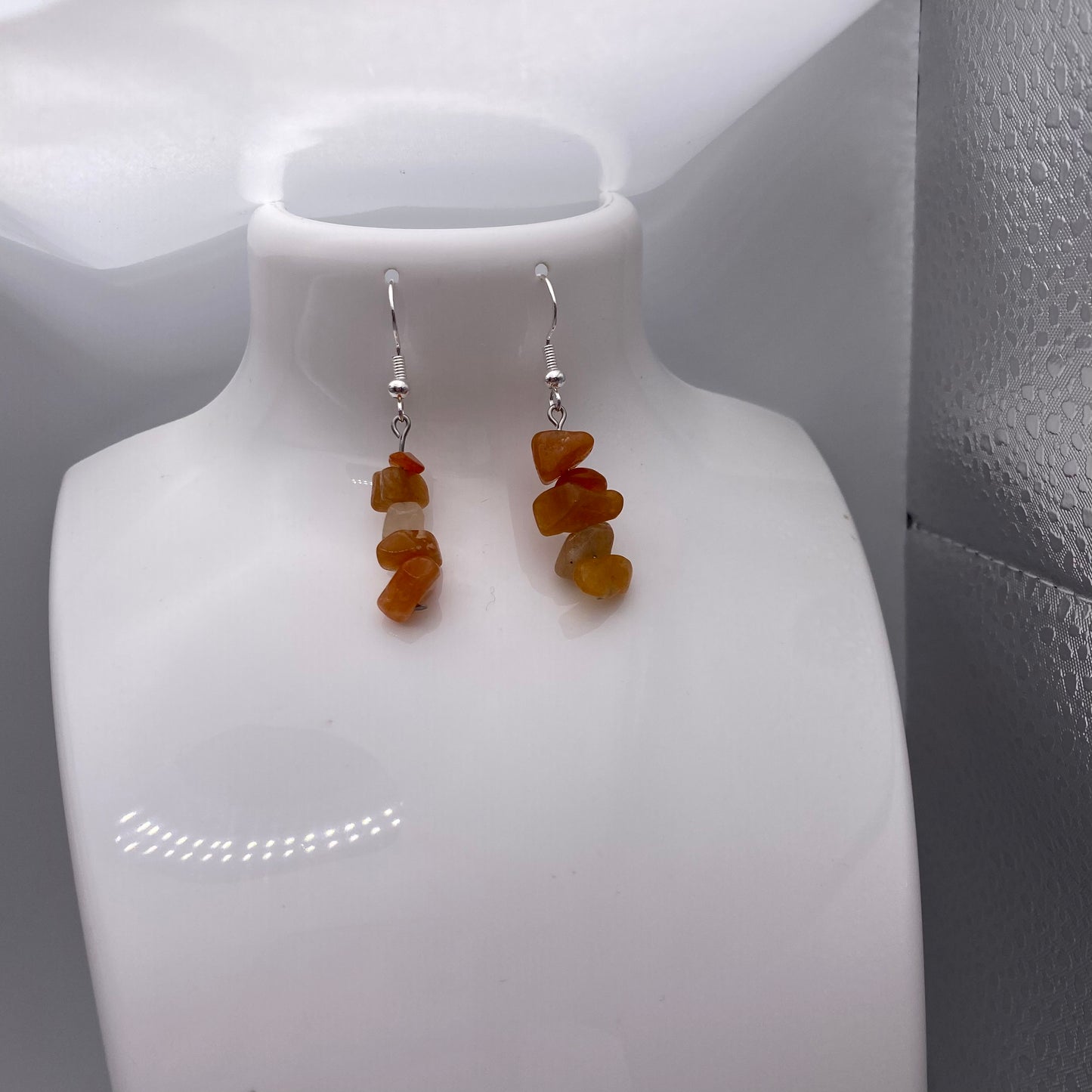 Yellow Agate Crystal Earrings