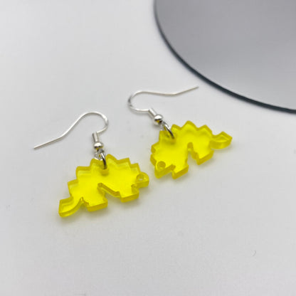 Yellow Dinosaur Earrings