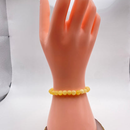Round Yellow Jade Crystal Bracelet