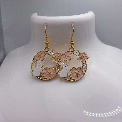 Bunny Rabbit Wreath Earrings