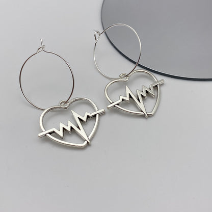 Heartbeat Hoop Earrings