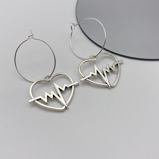Heartbeat Hoop Earrings