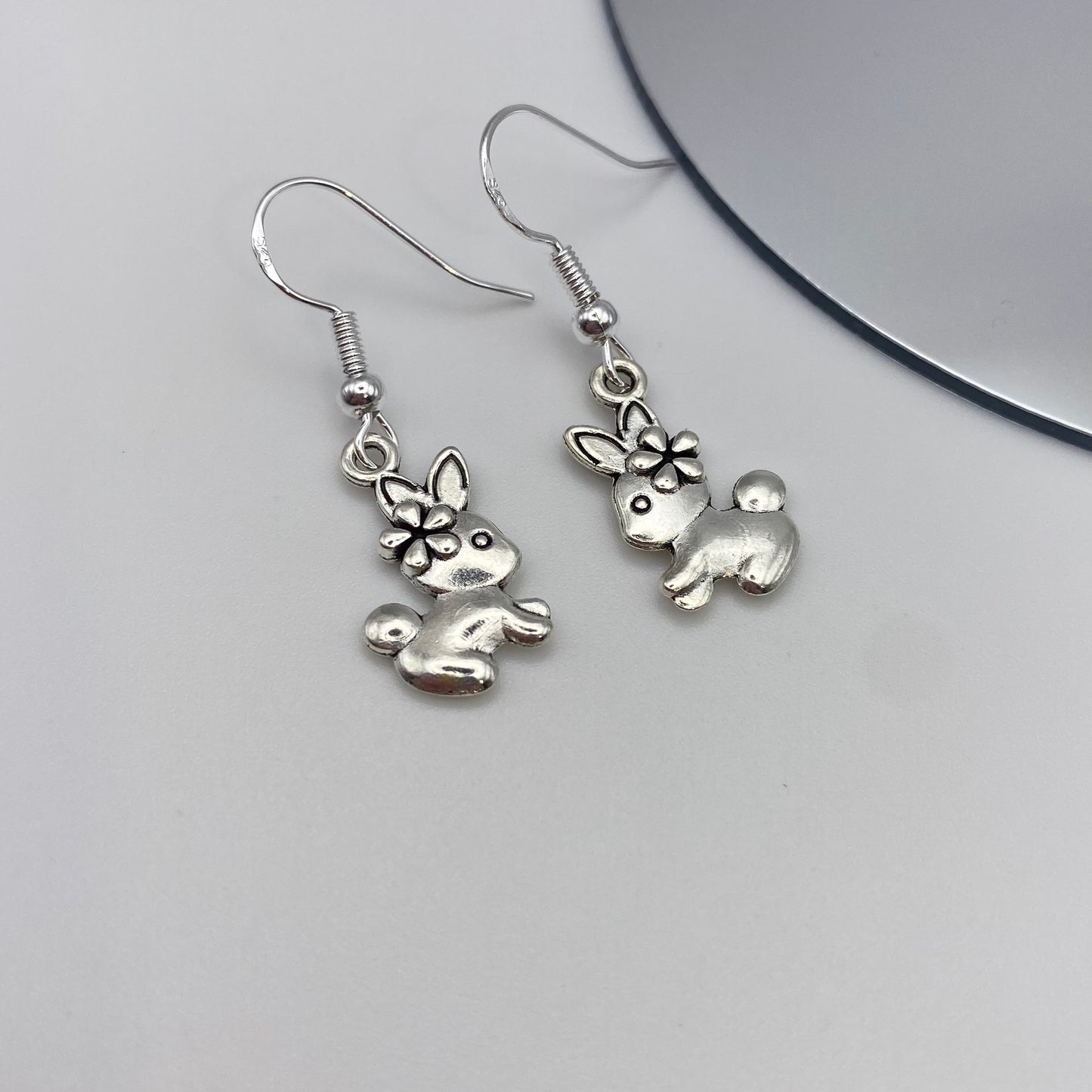 Flower Bunny Rabbit Earrings