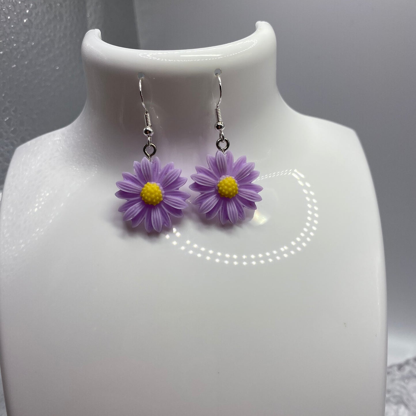 Purple Flower Earrings