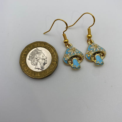 Colourful Gold Mushroom Earrings