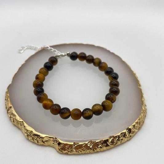 Round Tigers Eye Crystal Bracelet