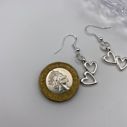 Double Hearts Earrings