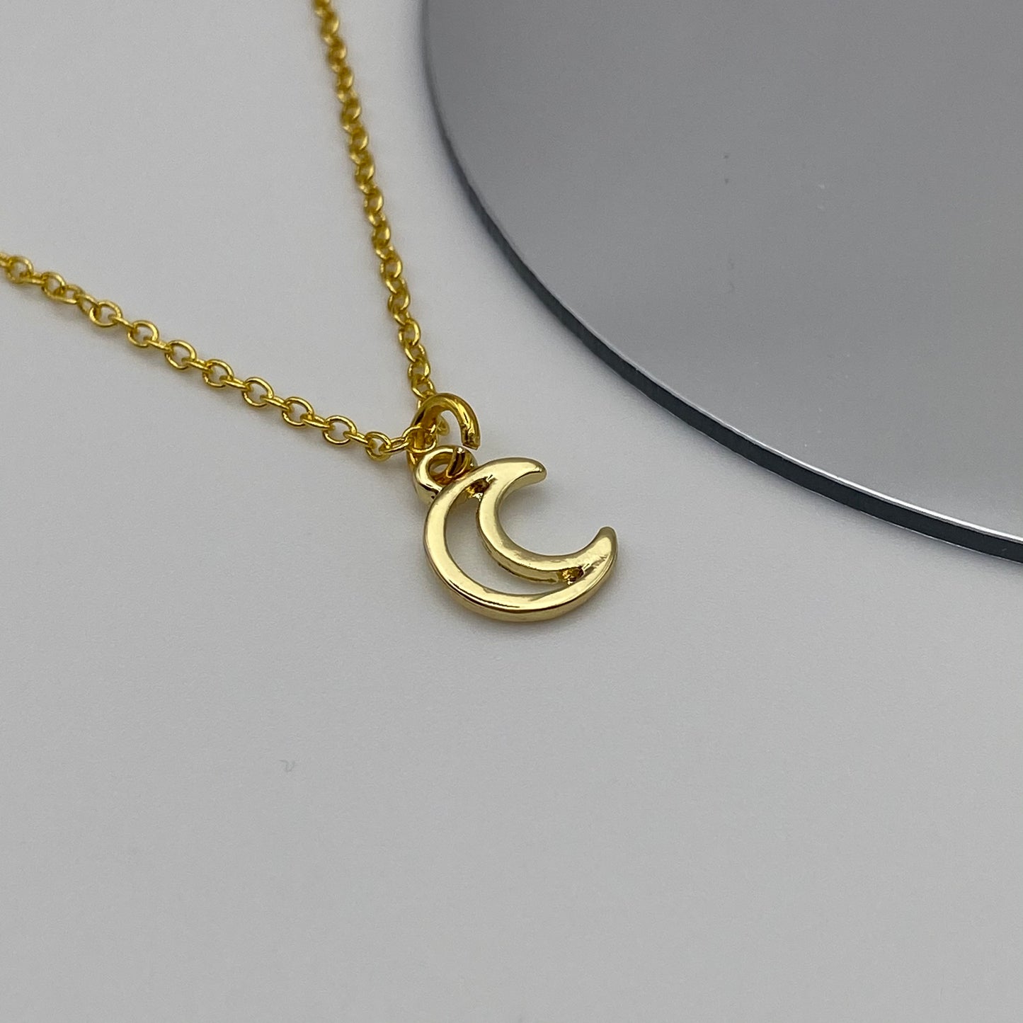 Small Gold Moon Necklace