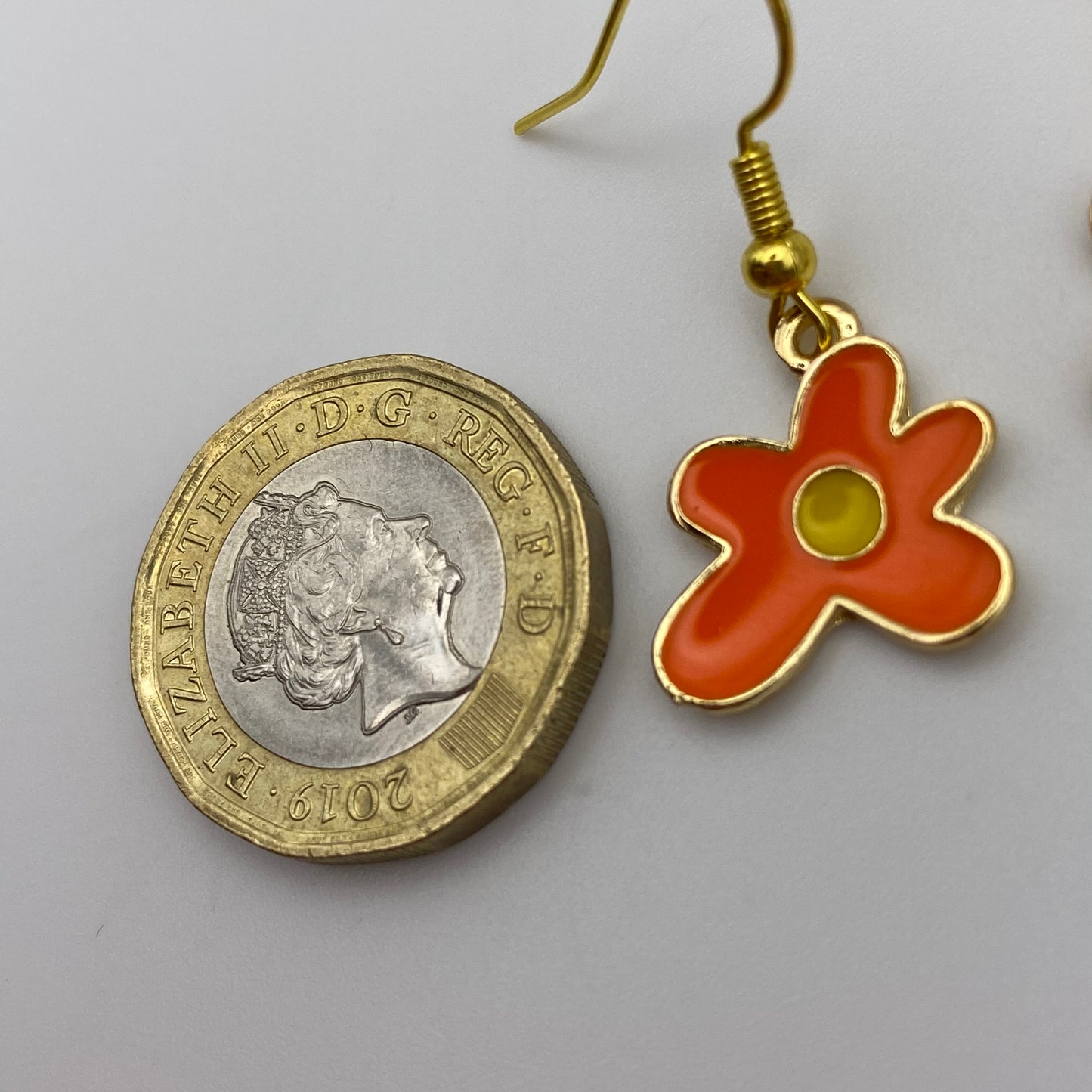 Groovy Orange Flower Earrings