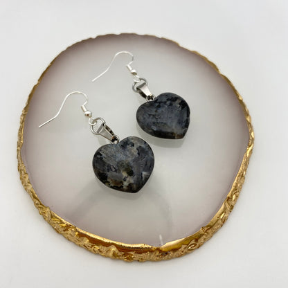 Labradorite Pendant Heart Earrings