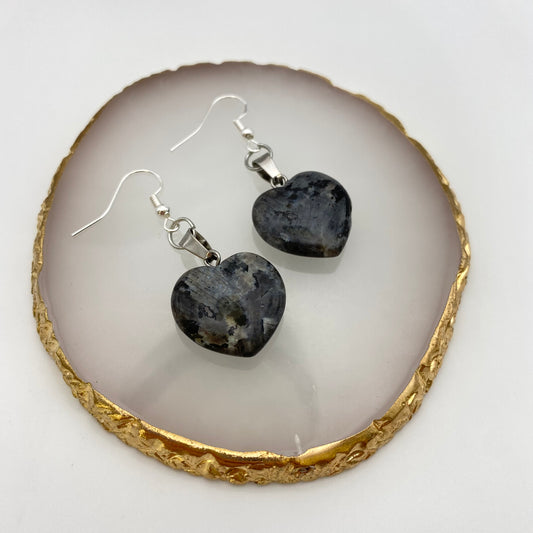 Labradorite Pendant Heart Earrings