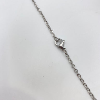 Silver Checkered Heart Necklace