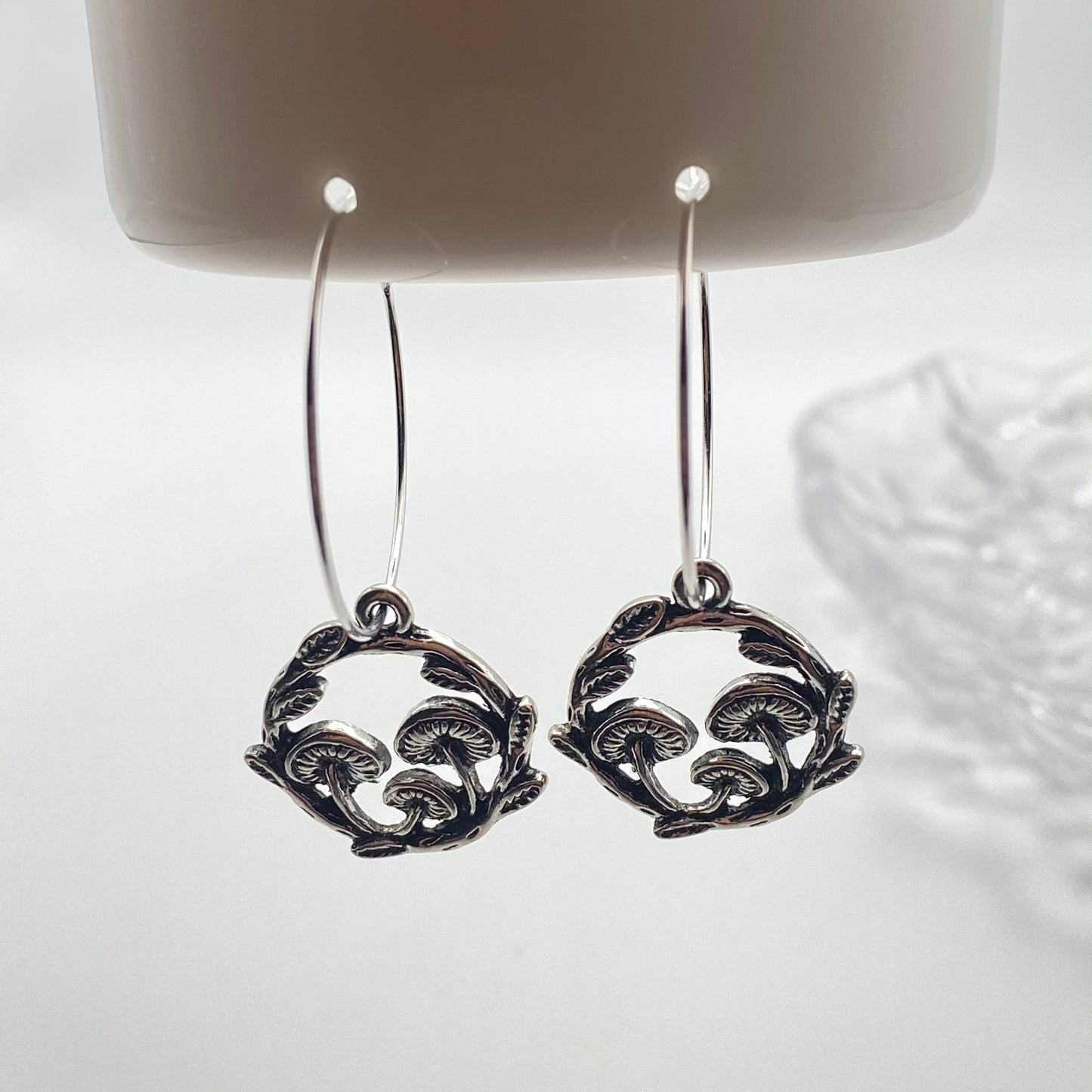 Mushroom Wreath Hoop Earrings