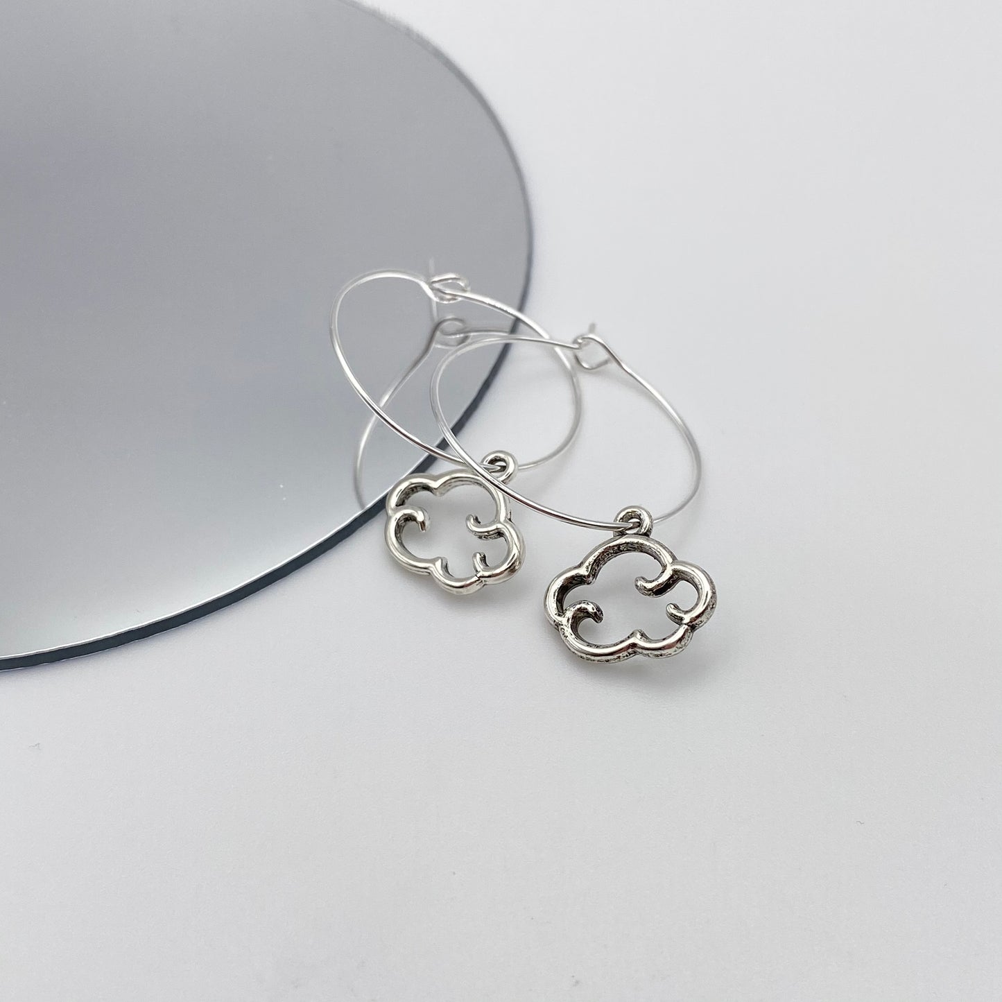 Silver Cloud Hoop Earrings