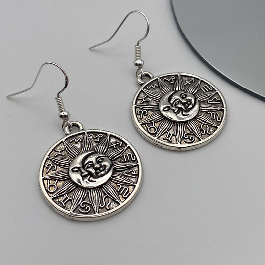 Sun and Moon Zodiac Earrings