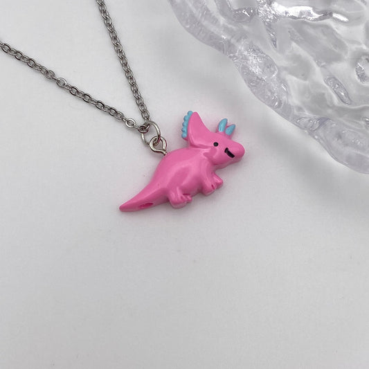 Pink Dinosaur Necklace