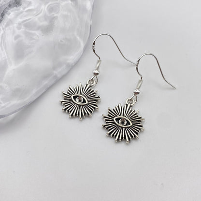 Silver Evil Eye Earrings