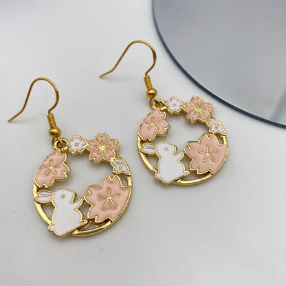 Bunny Rabbit Wreath Earrings