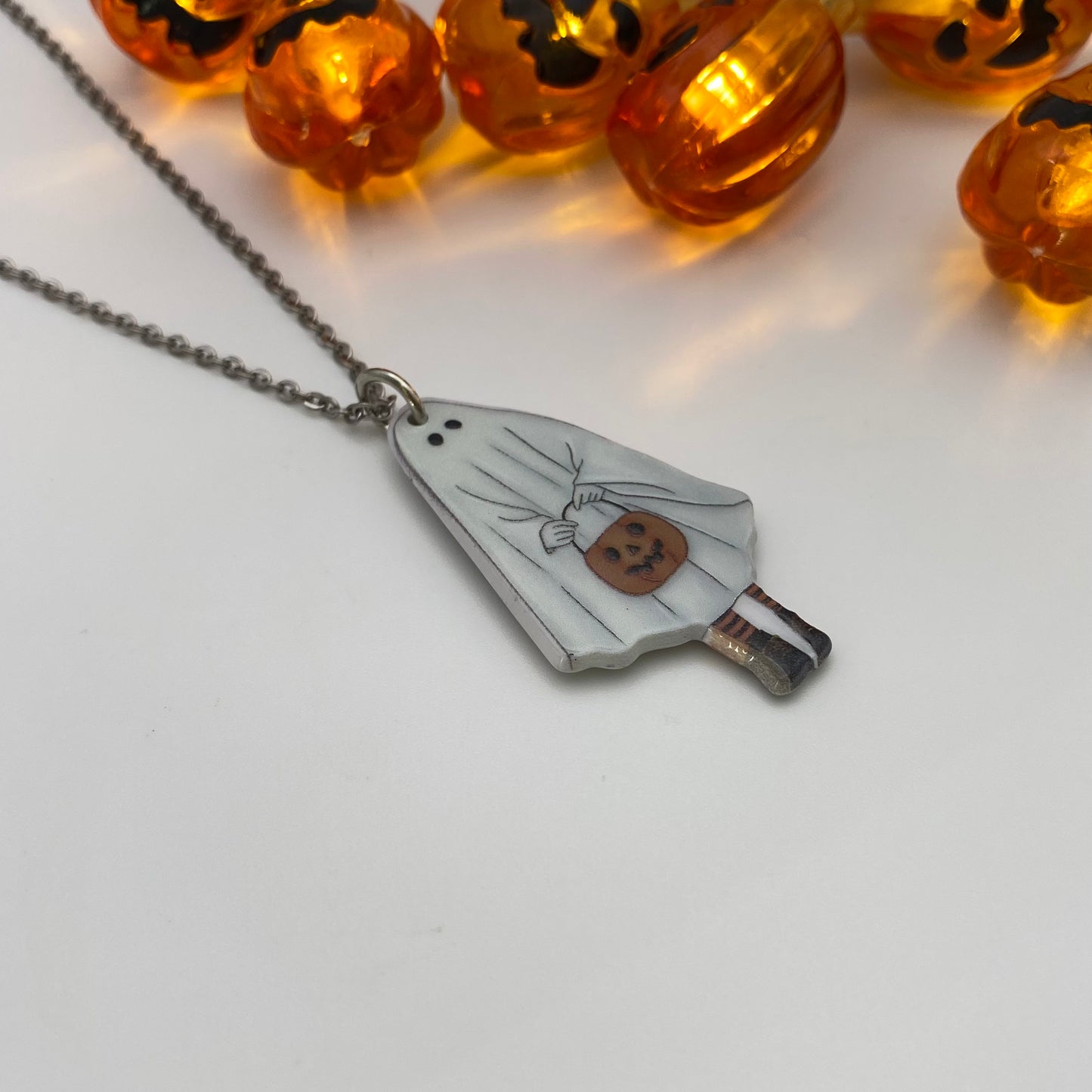Trick or Treat Ghost Costume Necklace