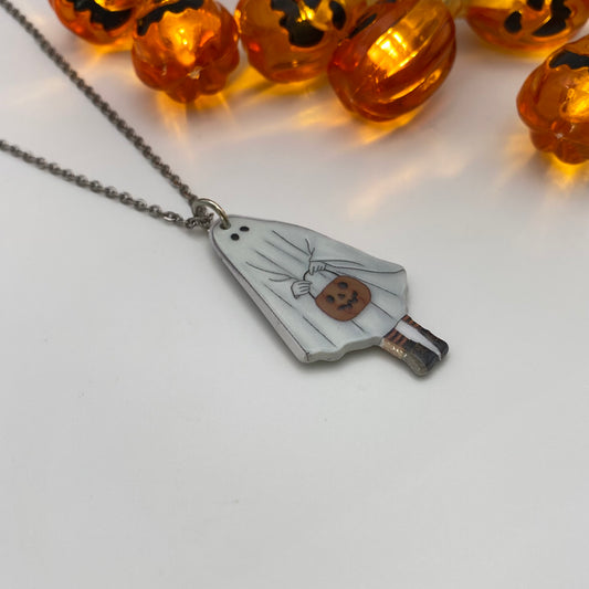 Trick or Treat Ghost Costume Necklace