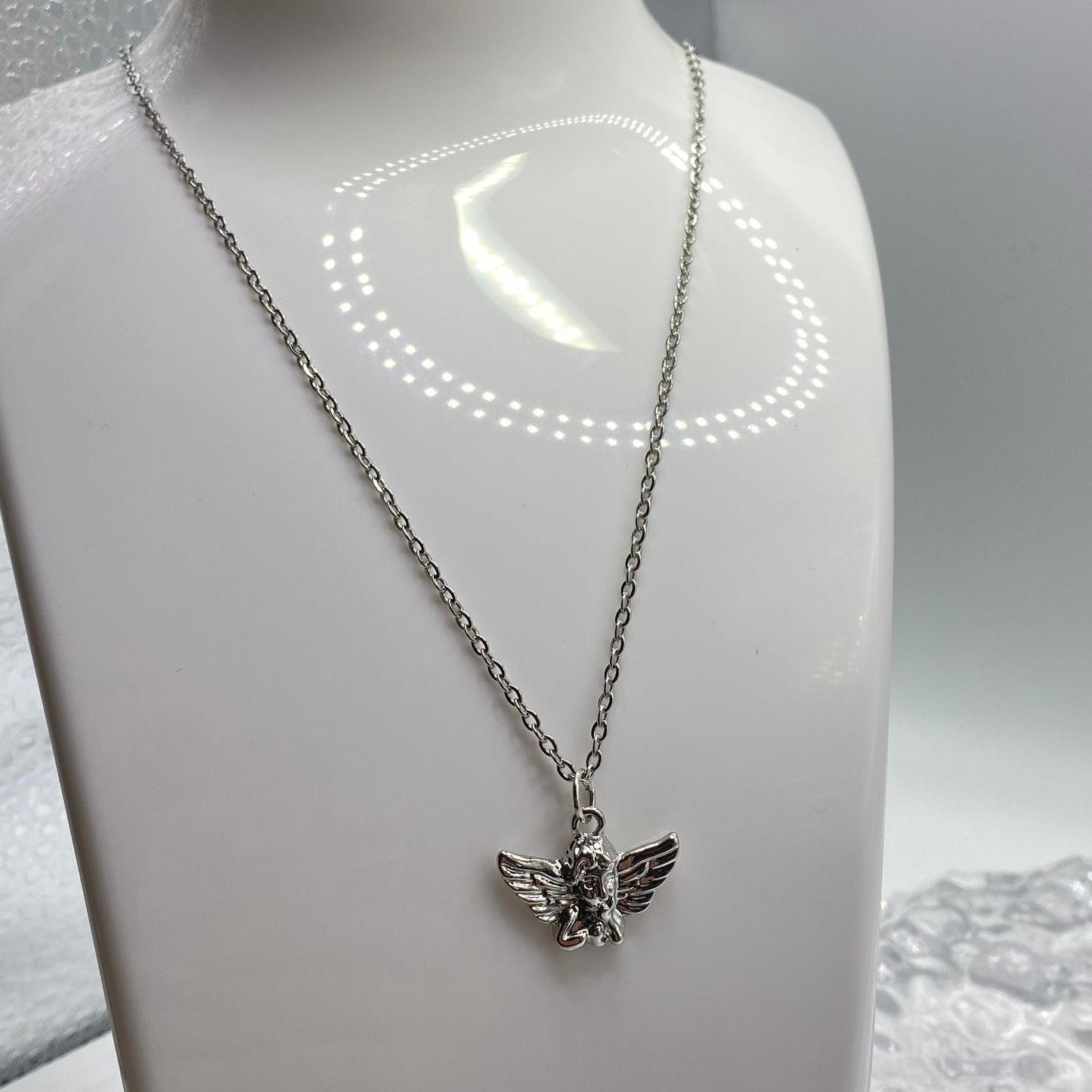 Silver Cherub Necklace