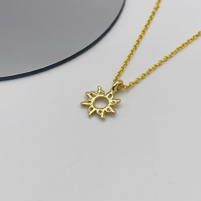 Small Gold Sun Necklace