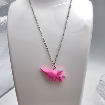 Pink Dinosaur Necklace