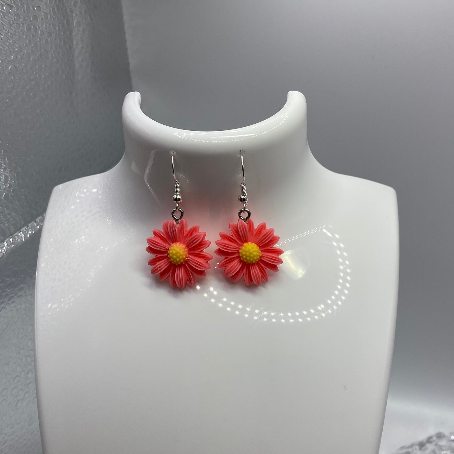 Pink Flower Earrings