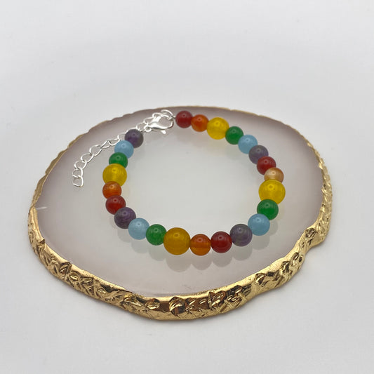 Round Rainbow Crystal Bracelet